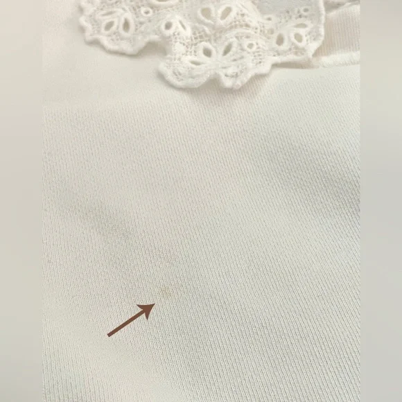 J Crew Lace Collar Crewneck White Sweatshirt Sz-M - Picture 11 of 11
